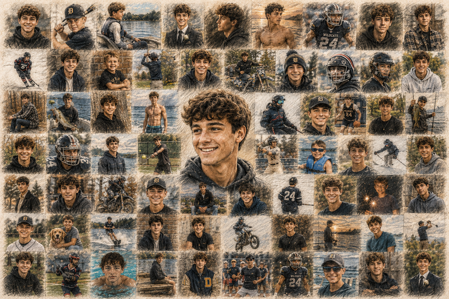 Custom Digital Photo Board – Personalized Collage Display