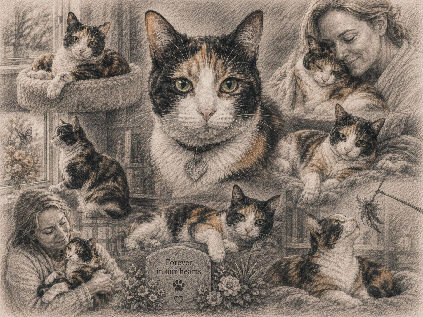 Custom Pet Memory Collage – Personalized Pet Tribute Poster