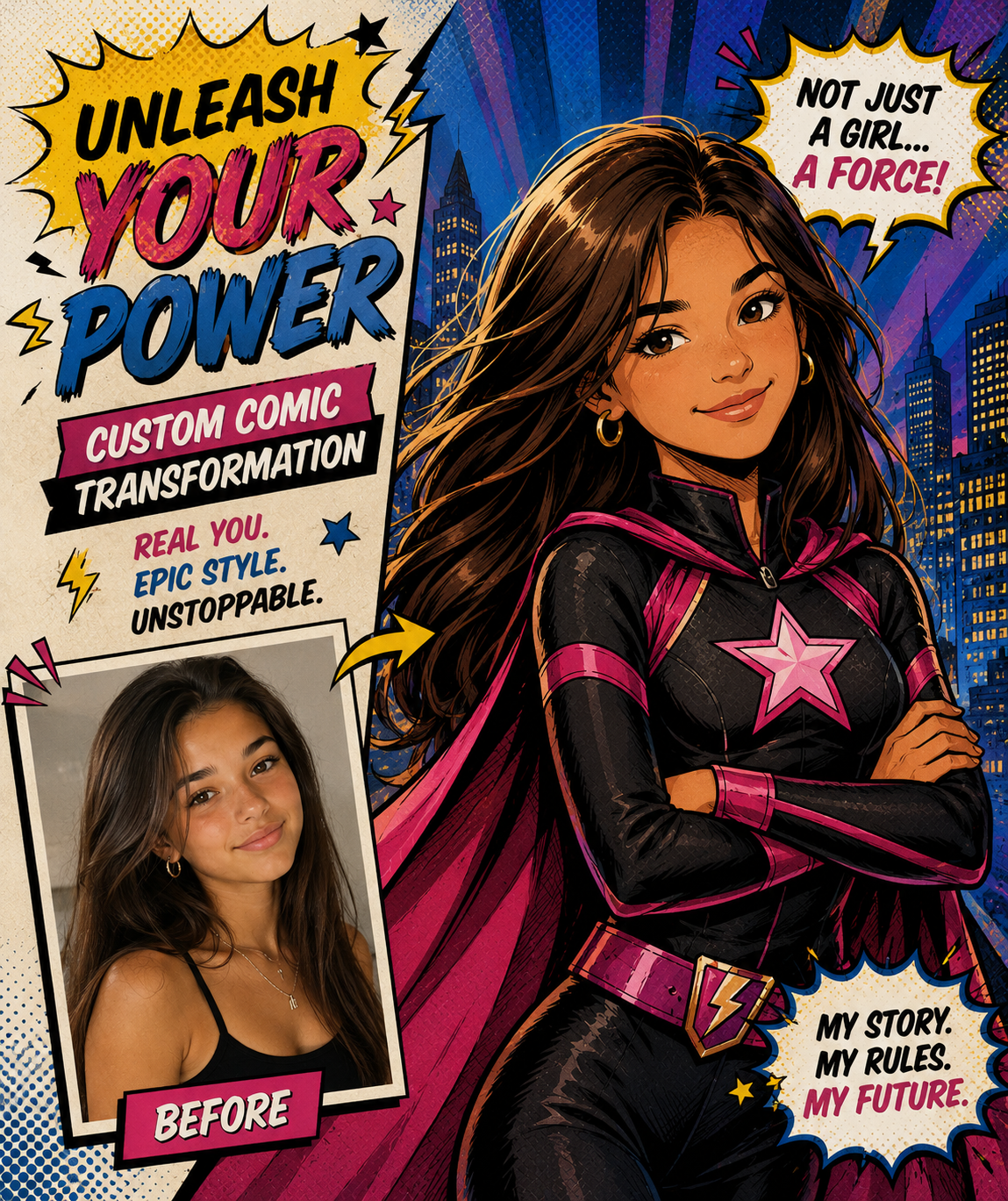 Custom Superhero Portrait from Your Photo