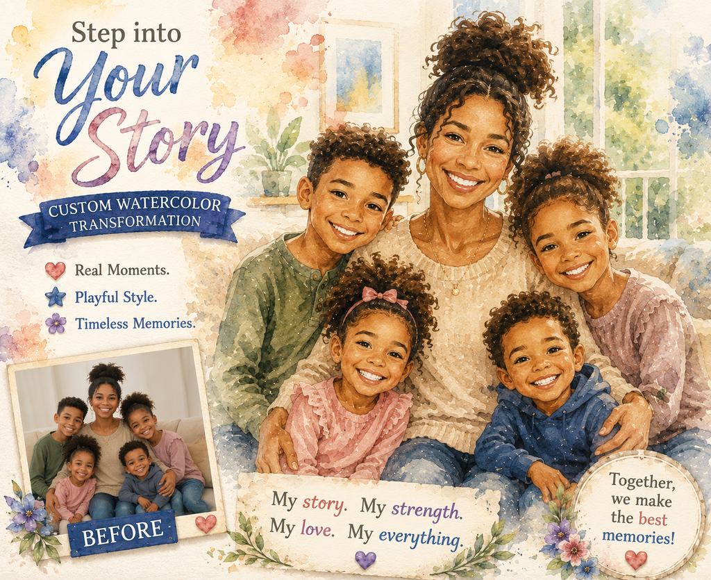 Custom Watercolor Family Portrait