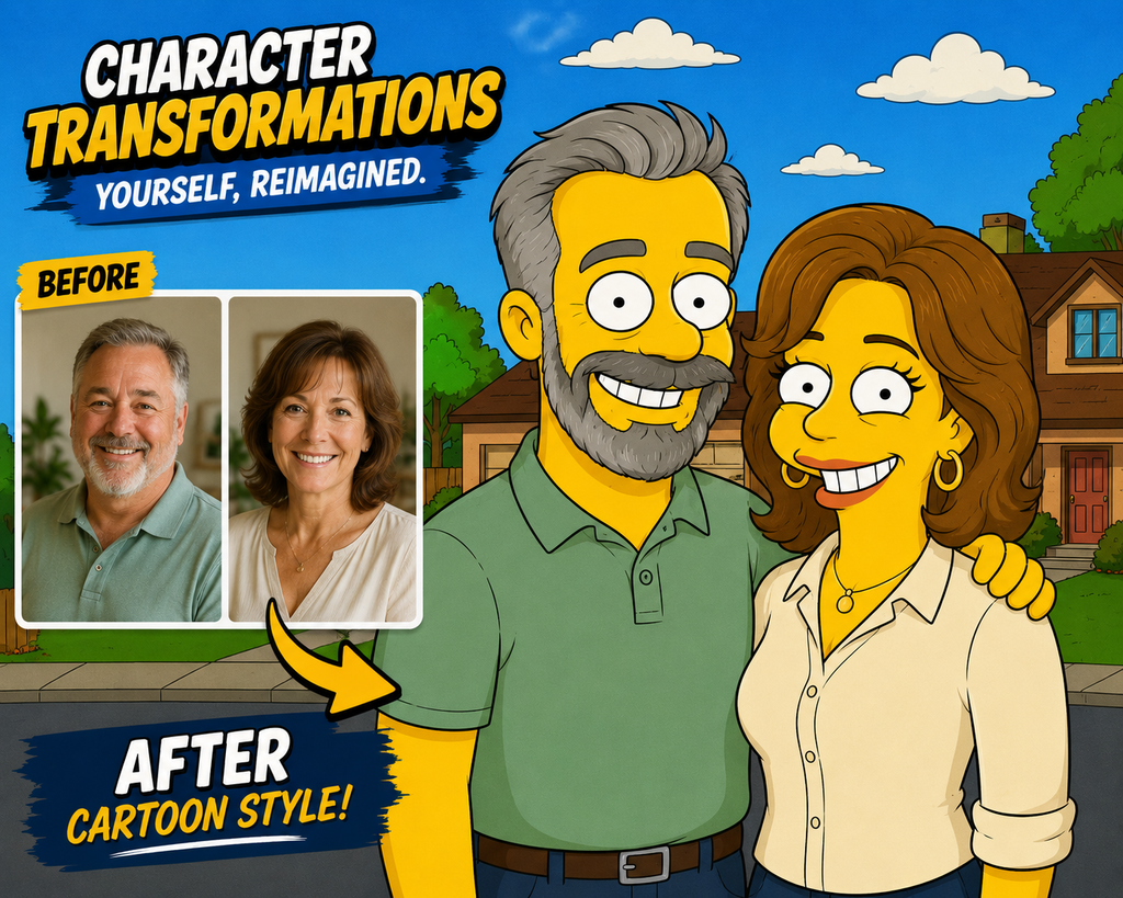 Custom Cartoon Family Portrait from Your Photo – Digital Download