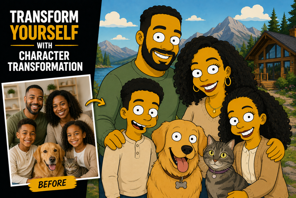 Custom Cartoon Family Portrait from Your Photo – Digital Download