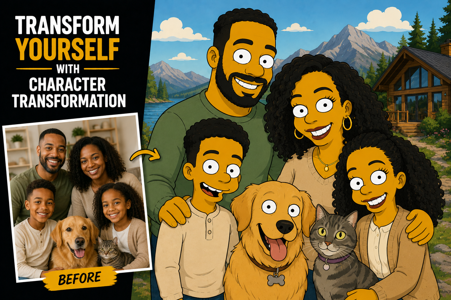 Custom Cartoon Family Portrait from Your Photo – Digital Download