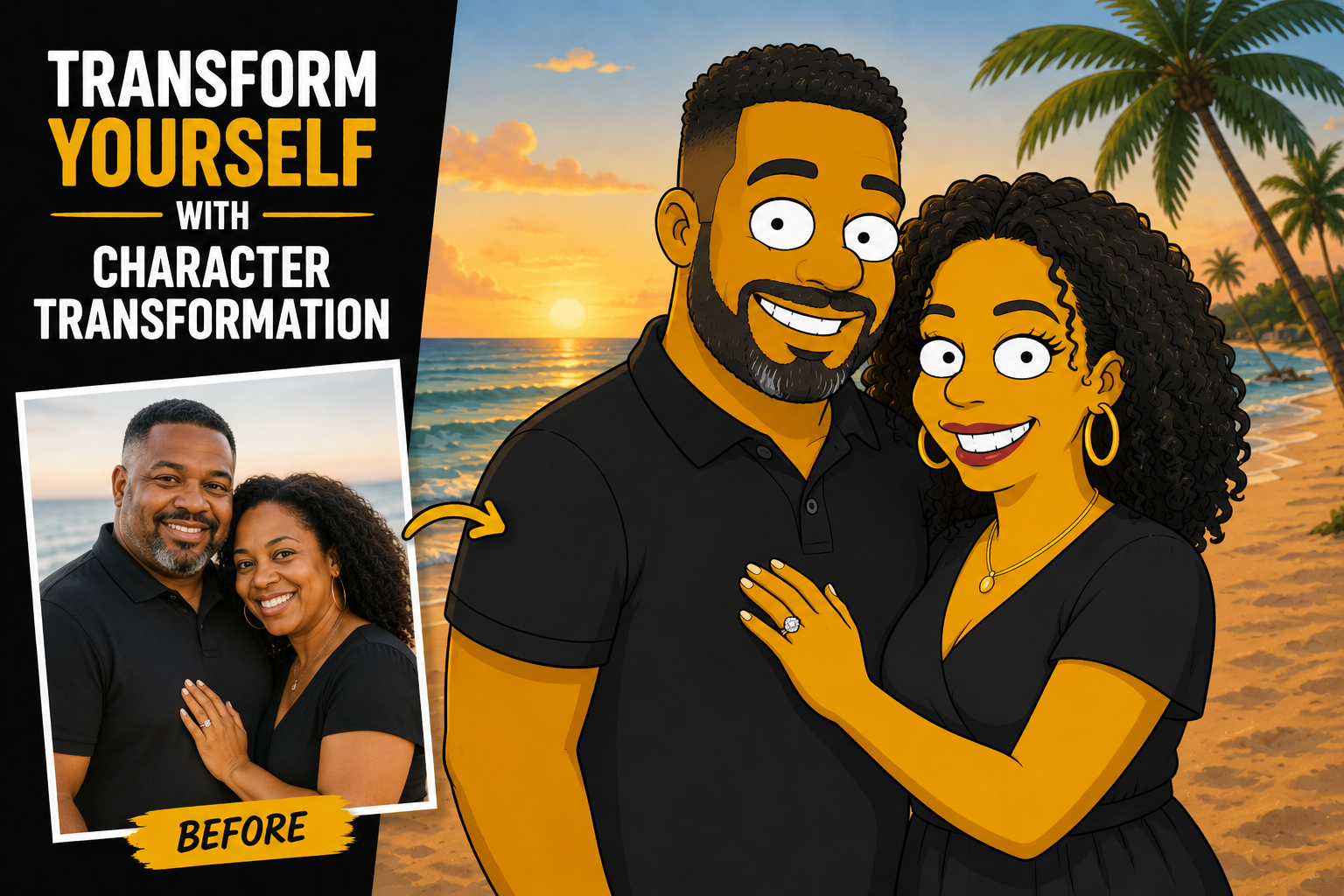 Custom Cartoon Family Portrait from Your Photo – Digital Download