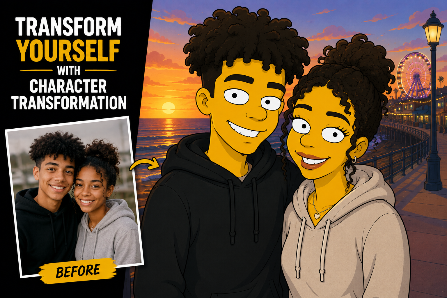 Custom Cartoon Family Portrait from Your Photo – Digital Download